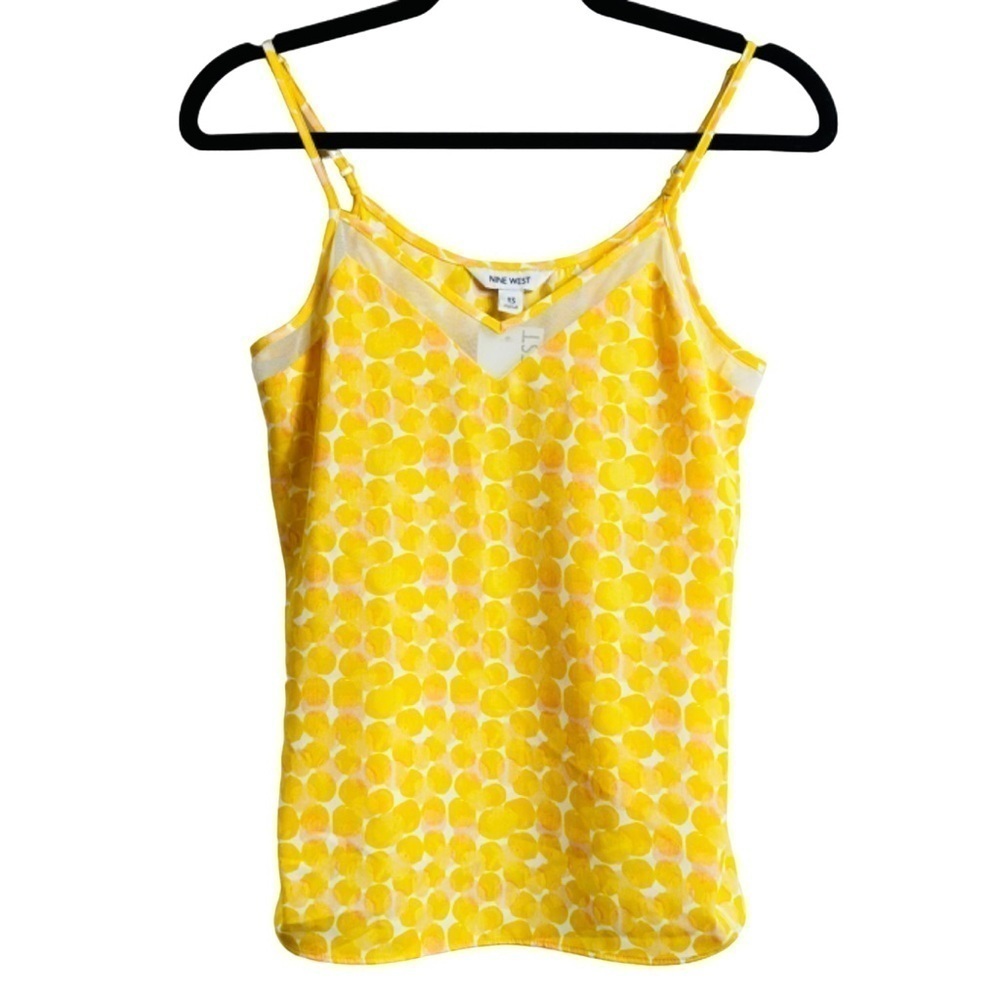 NWT Nine West Women’s XS Yellow & Pink Adjustable Spaghetti Strap Layering Tank